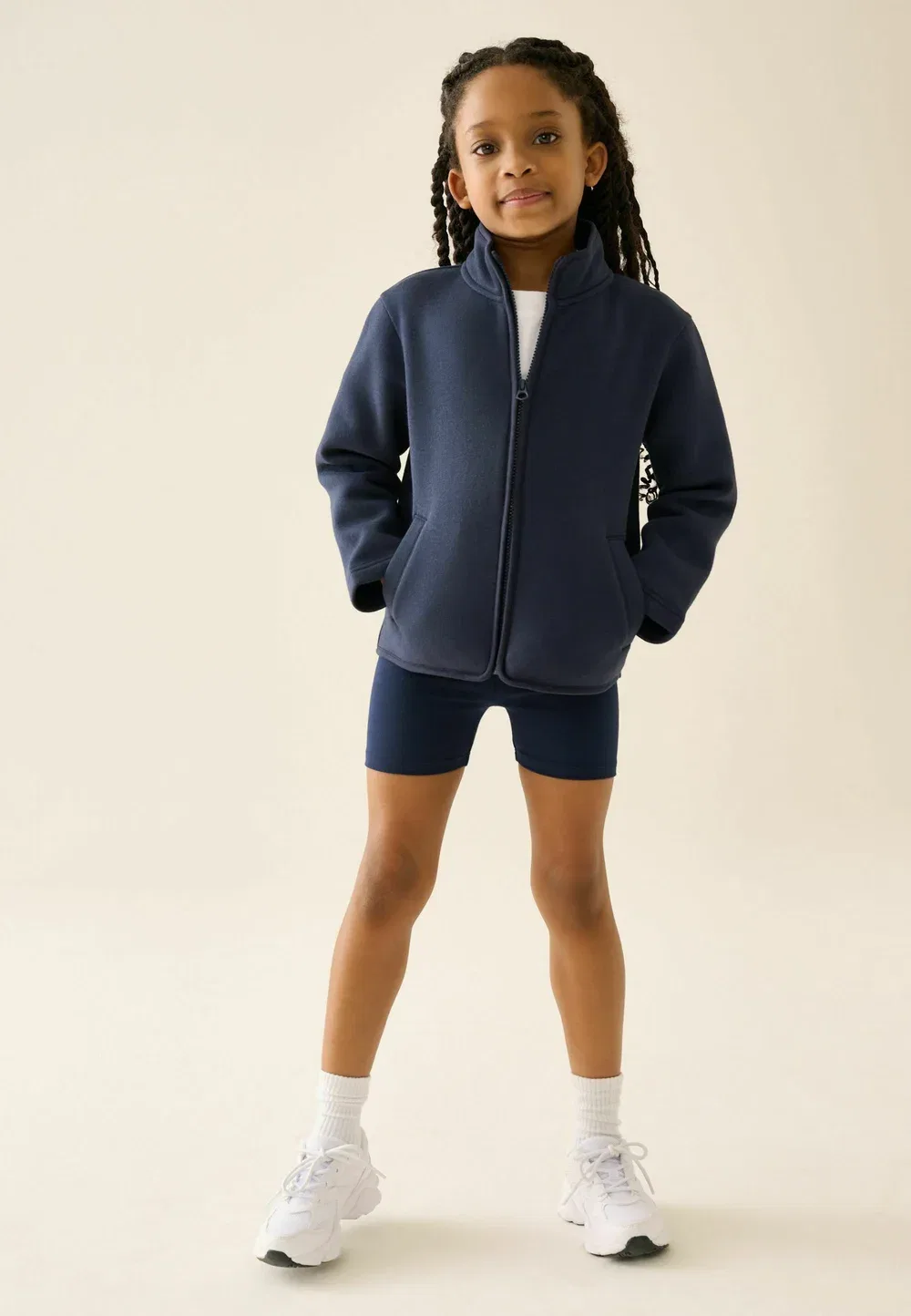 Спортивная куртка на молнии с карманами, стандартного кроя Next, Navy Blue — фото 2
