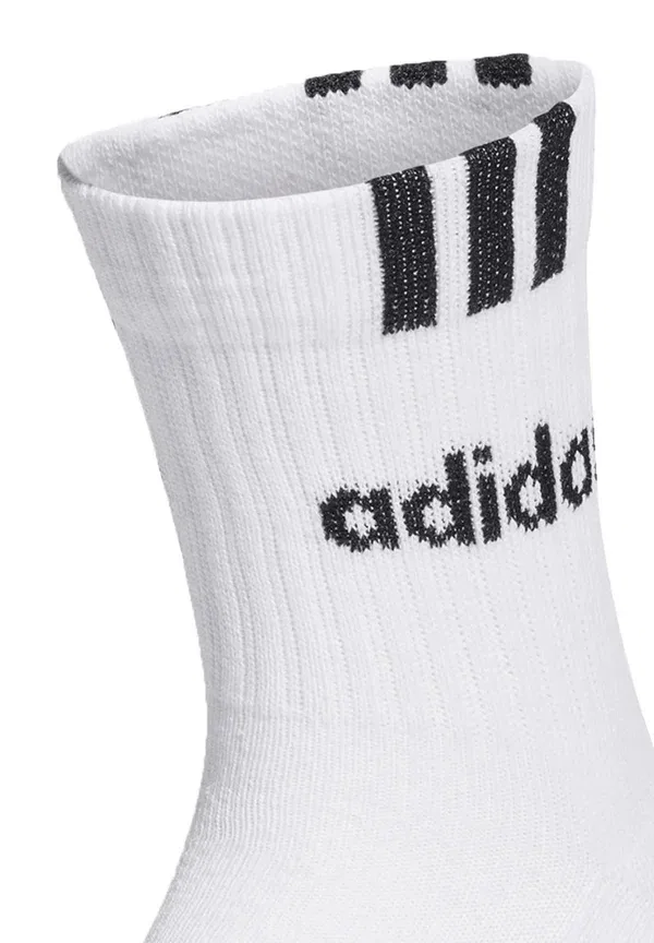 Унисекс, 3 полоски, полумягкие, 6 пар, спортивные носки - комплект из 6 пар Adidas Performance, белый — фото 2