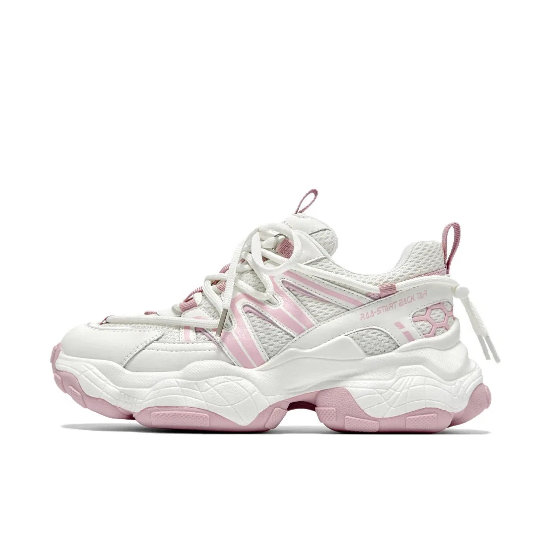 Детские кроссовки с объемной подошвой Beau Today, White Pink