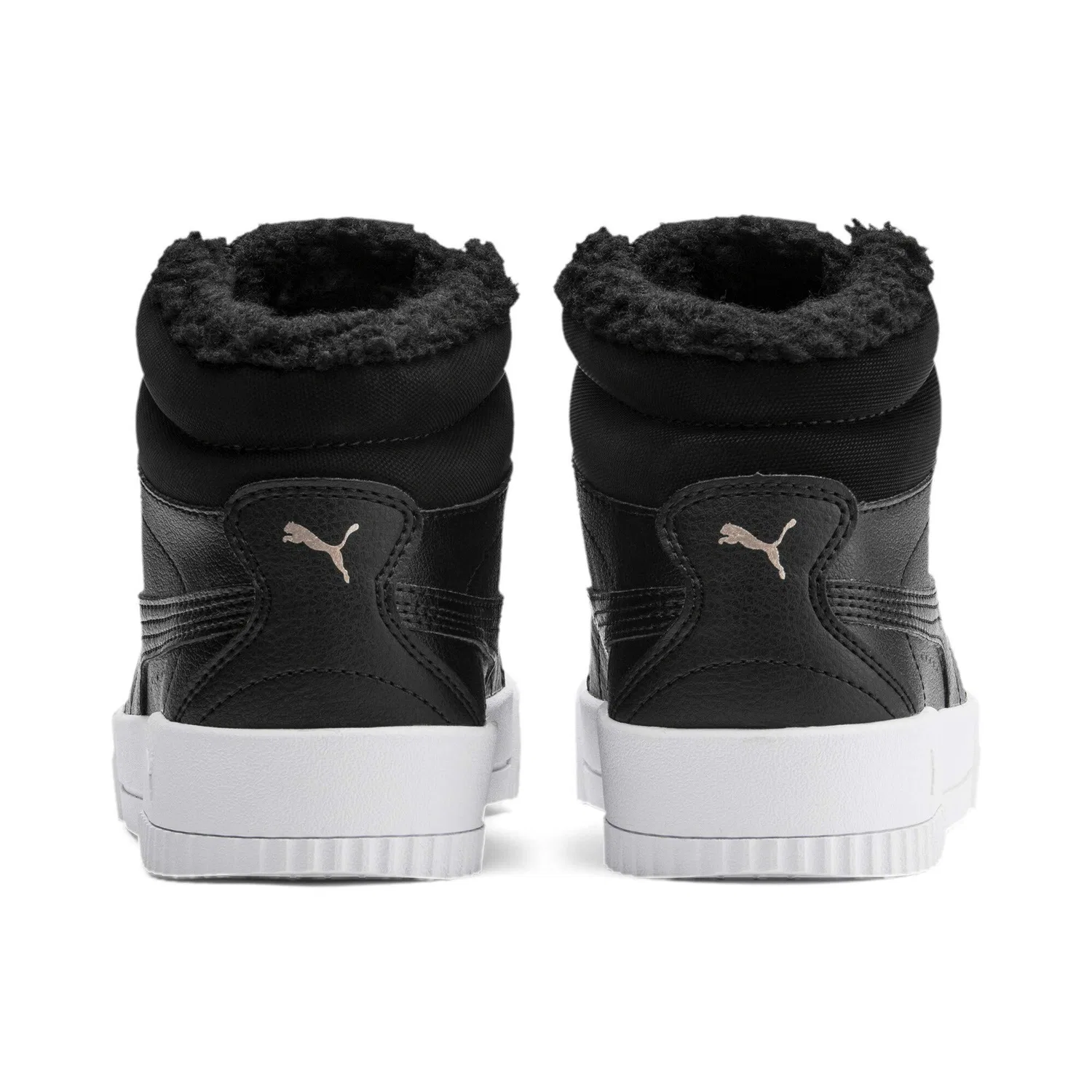 Детские кроссовки для мальчиков с высоким верхом Cute Mid Fur Jr PUMA PUMA Black Rose Gold PUMA White — фото 3