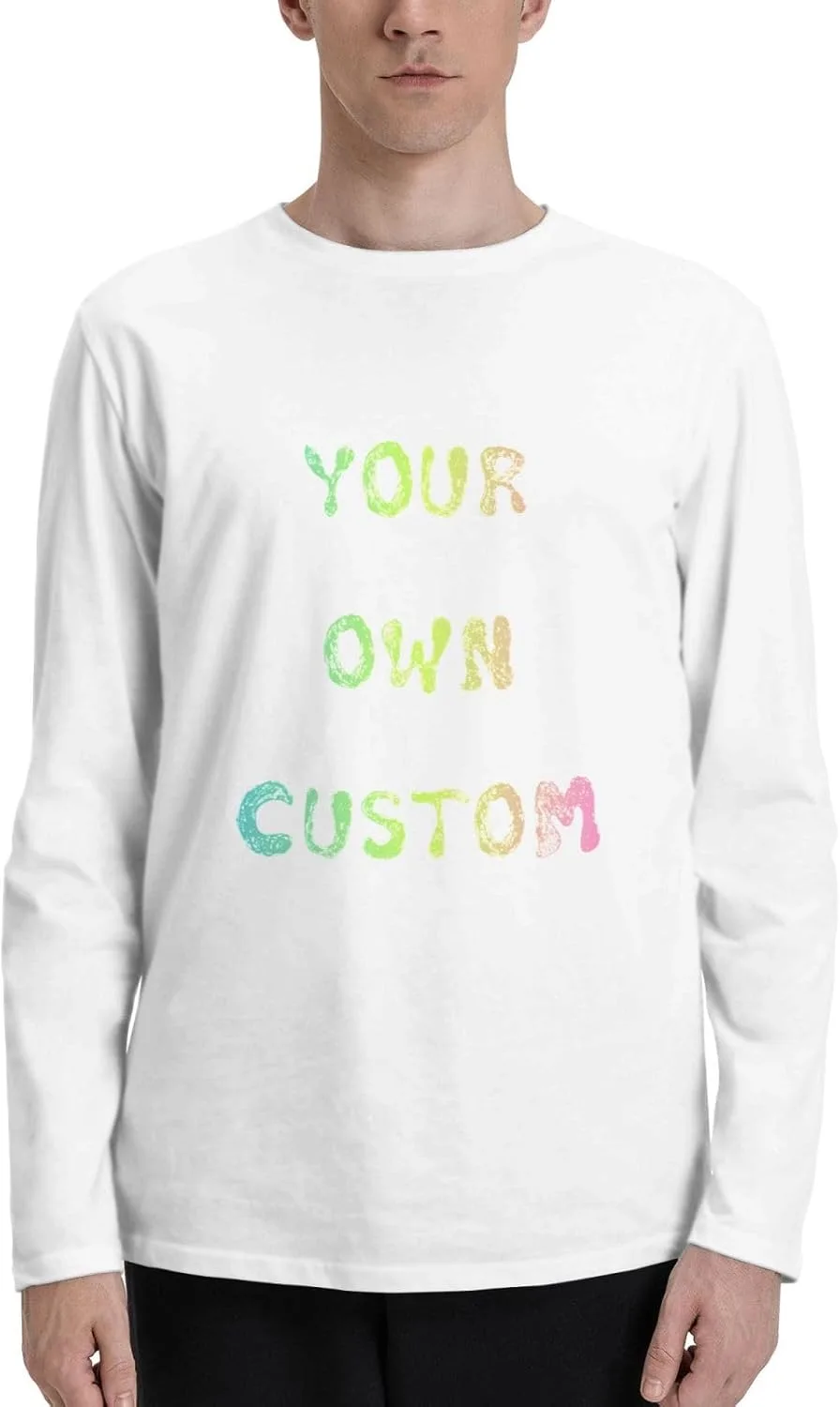 

Футболка мужская с длинным рукавом Custom Cotton Crew Neck