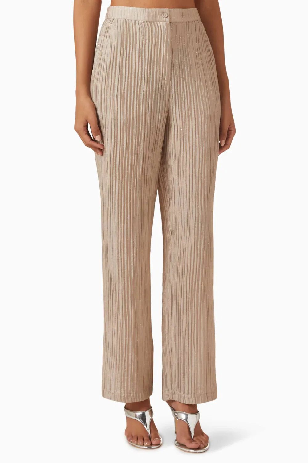 Брюки прямые со стразами Emporio Armani