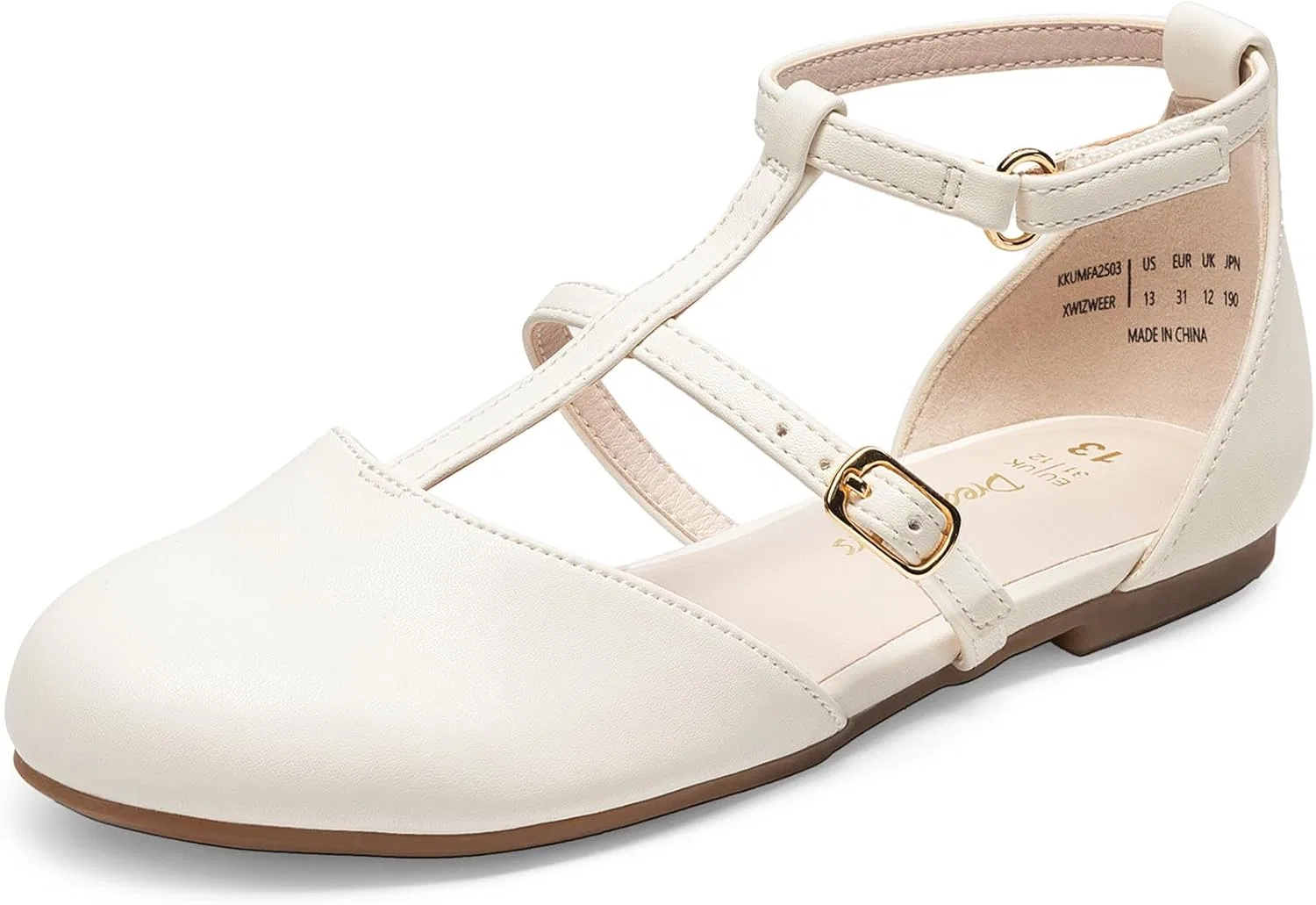 Детские балетки Мэри Джейн для девочек DREAM PAIRS, Ivory