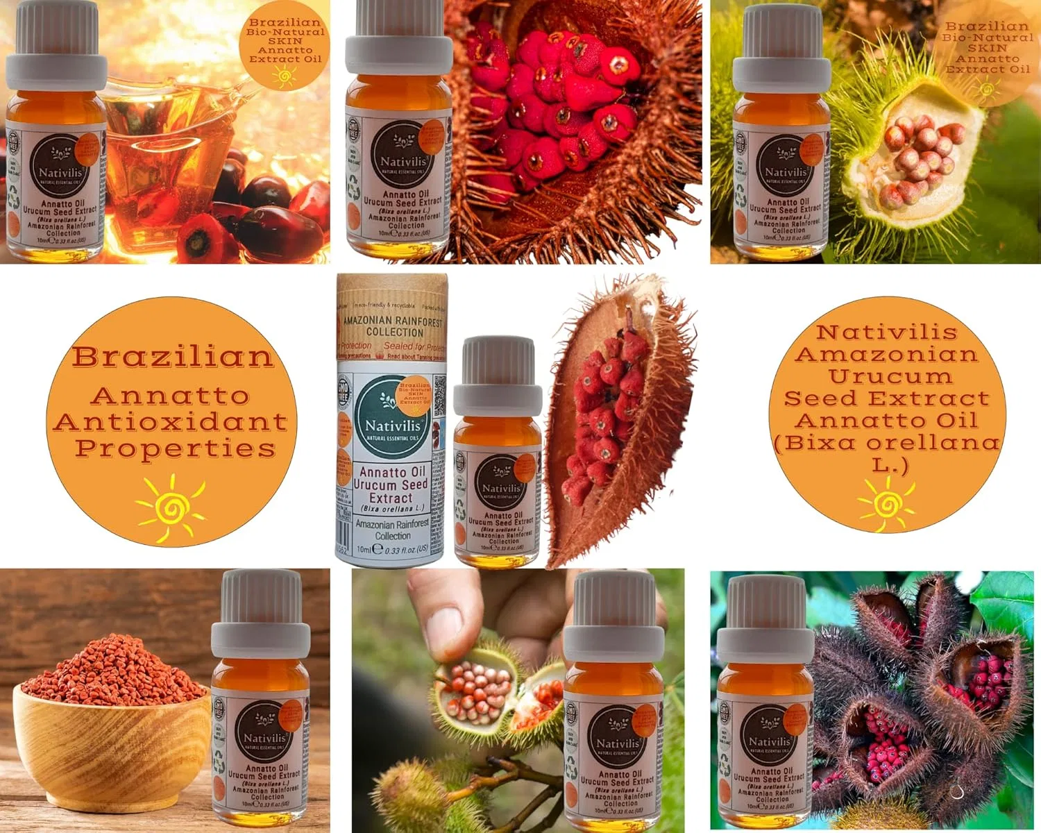 Масло для загара Annatto Oil, Nativilis Natural Essential Oils, 10 мл, Оранжевый — фото 4