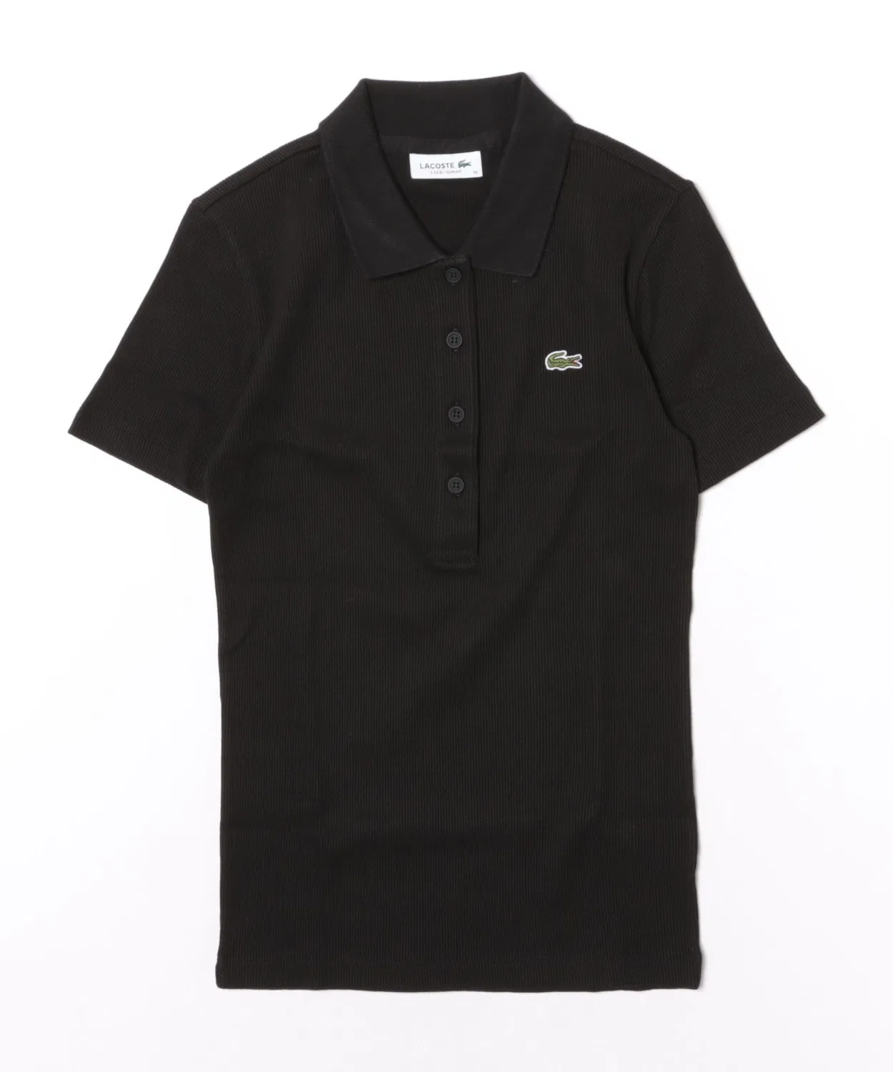 Женское поло из органического хлопка с коротким рукавом LACOSTE, Black
