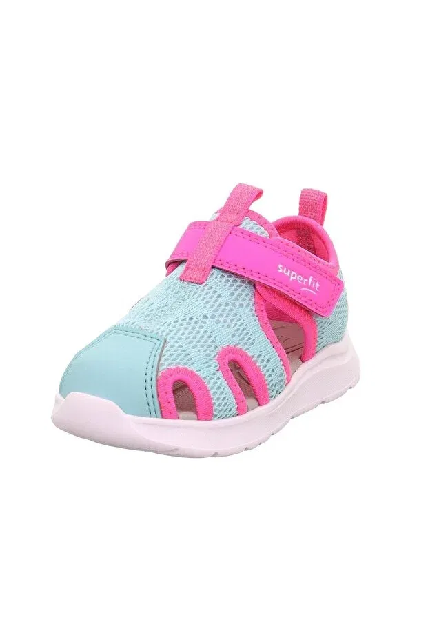 Детские туфли для девочек с принтом Superfit, Light Blue And Pink Fabric — фото 2
