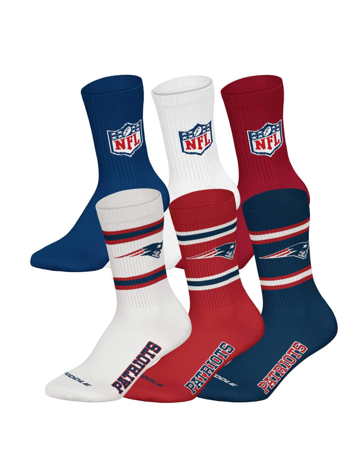 

NFL Набор из 6 носков с символикой New England Patriots/Mix