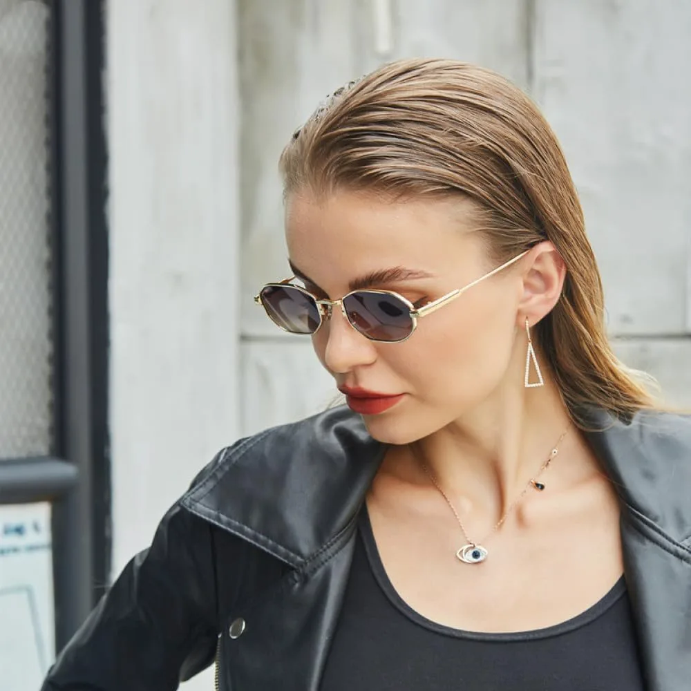 

MUTYNE Роскошные модные солнцезащитные очки овальной формы из металла, классические, для женщин и мужчин, для отдыха на природе, в стиле ретро, ​​для вечеринок, C7