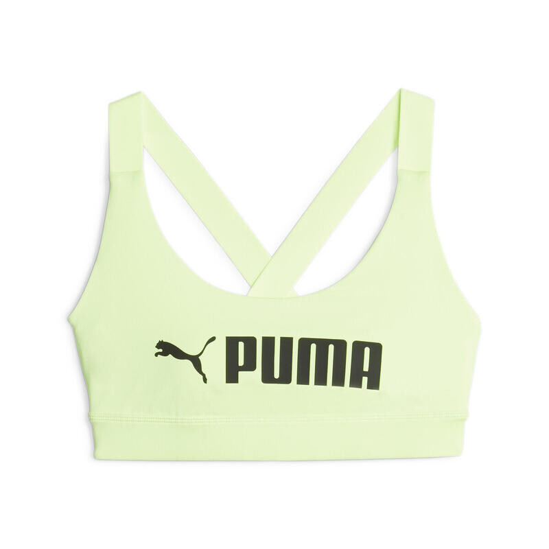 

Тренировочный бюстгальтер PUMA Fit Mid Support для женщин PUMA Speed Green Black