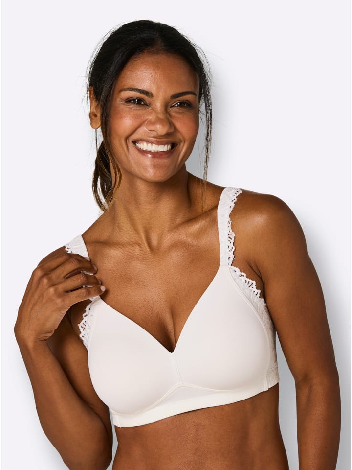 

Бюстгальтер с подушечками без косточек в цвете экрю Naturana