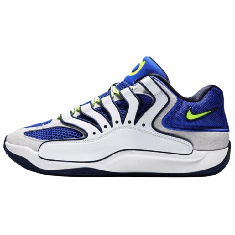 

Nike Баскетбольные кроссовки KD 18 с противоскользящей подошвой, износостойкие, мужские, белые, синие