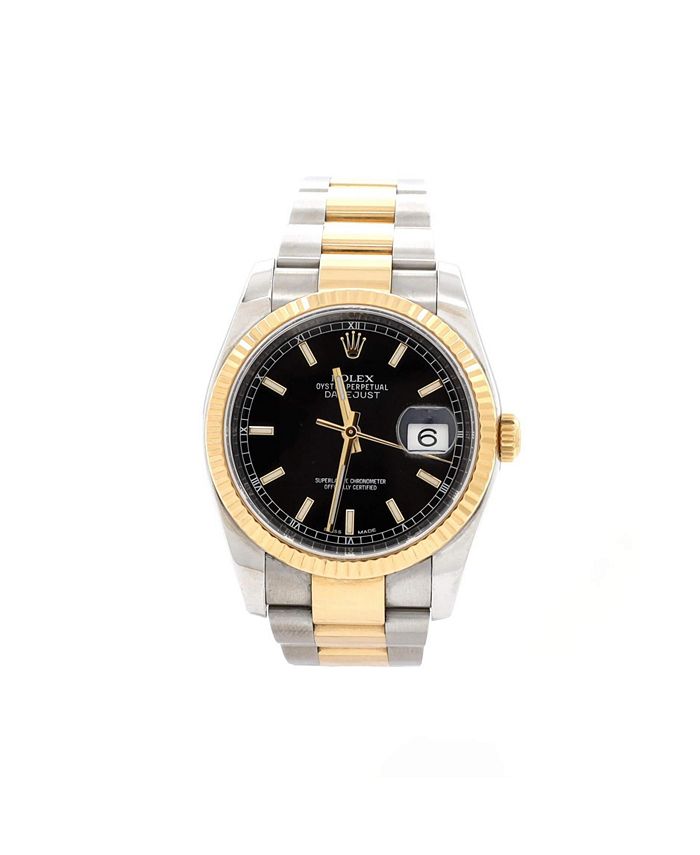 

Часы Oyster Perpetual Date Just Automatic из нержавеющей стали и золота 36 мм Pre-Owned Rolex, черный