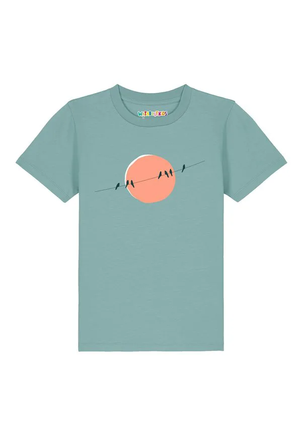 Футболка с принтом «сельская местность» Watapparel, Teal Monstera