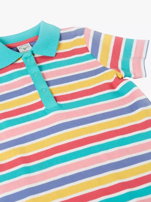 Детское ребристое платье-поло Erin, в полоску Frugi — фото 2