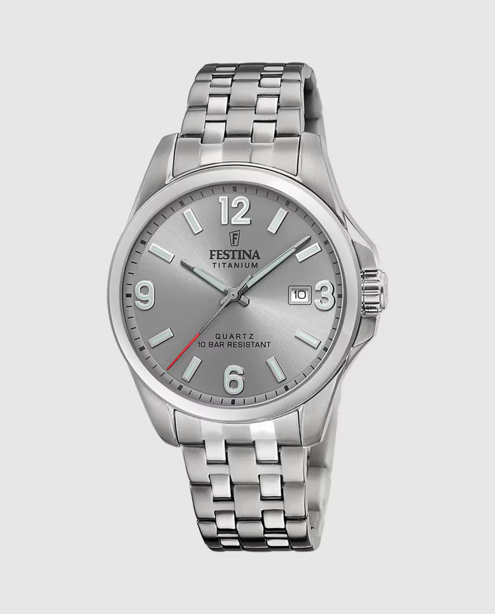 

Мужские часы F20696/2 Титан серая сталь Festina, серый