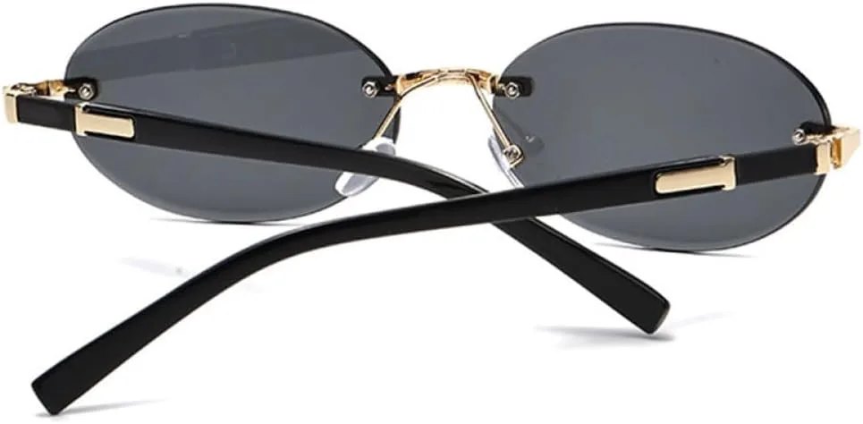 

Роскошные овальные солнцезащитные очки без оправы для женщин, градиентные солнцезащитные очки для активного отдыха с защитой от УФ-излучения TYUVIVO, Clear