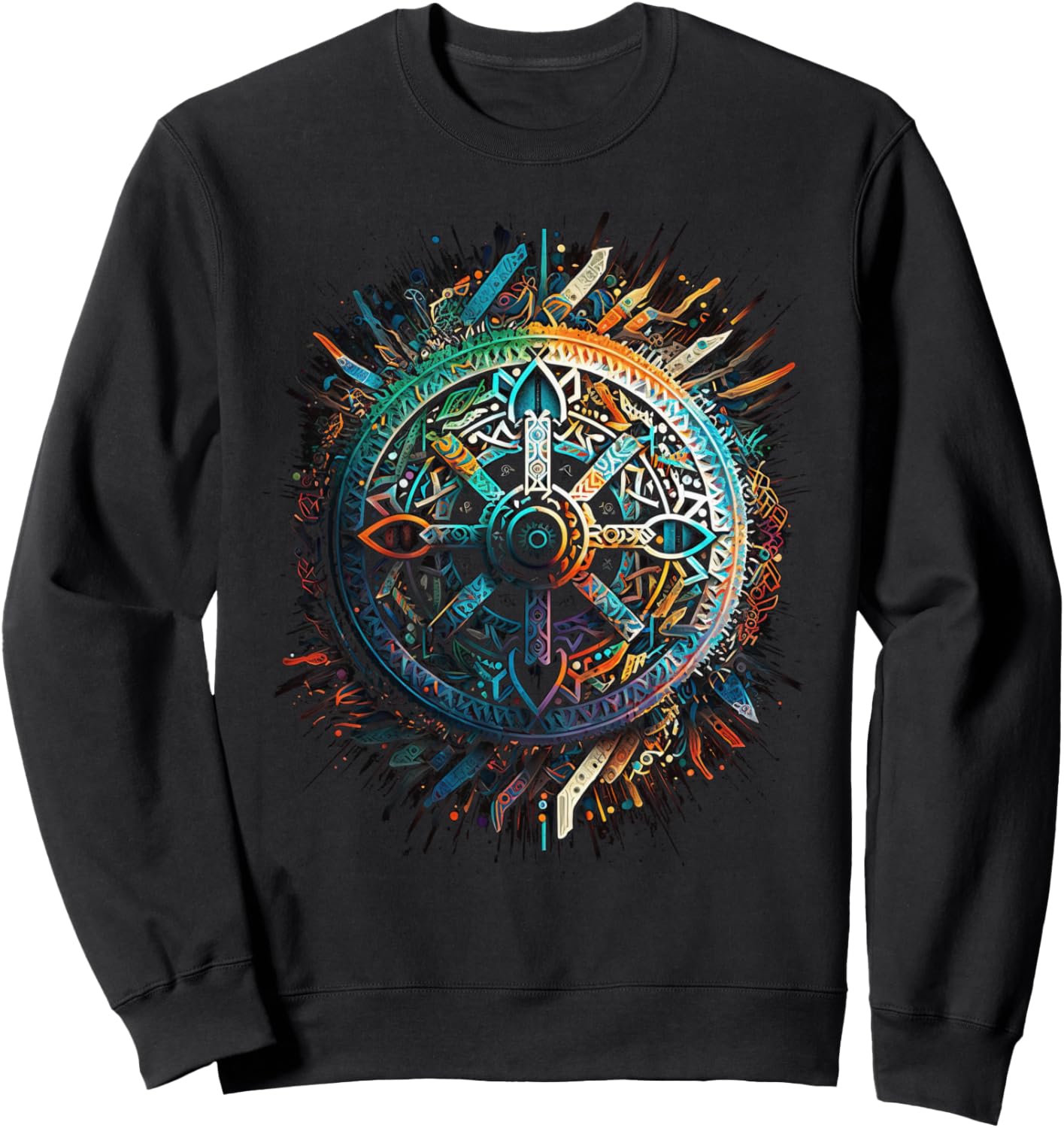 

Толстовка Vegvisir Norseman Valhalla со скандинавской мифологией Nordic Culture And Nordic Design, черный