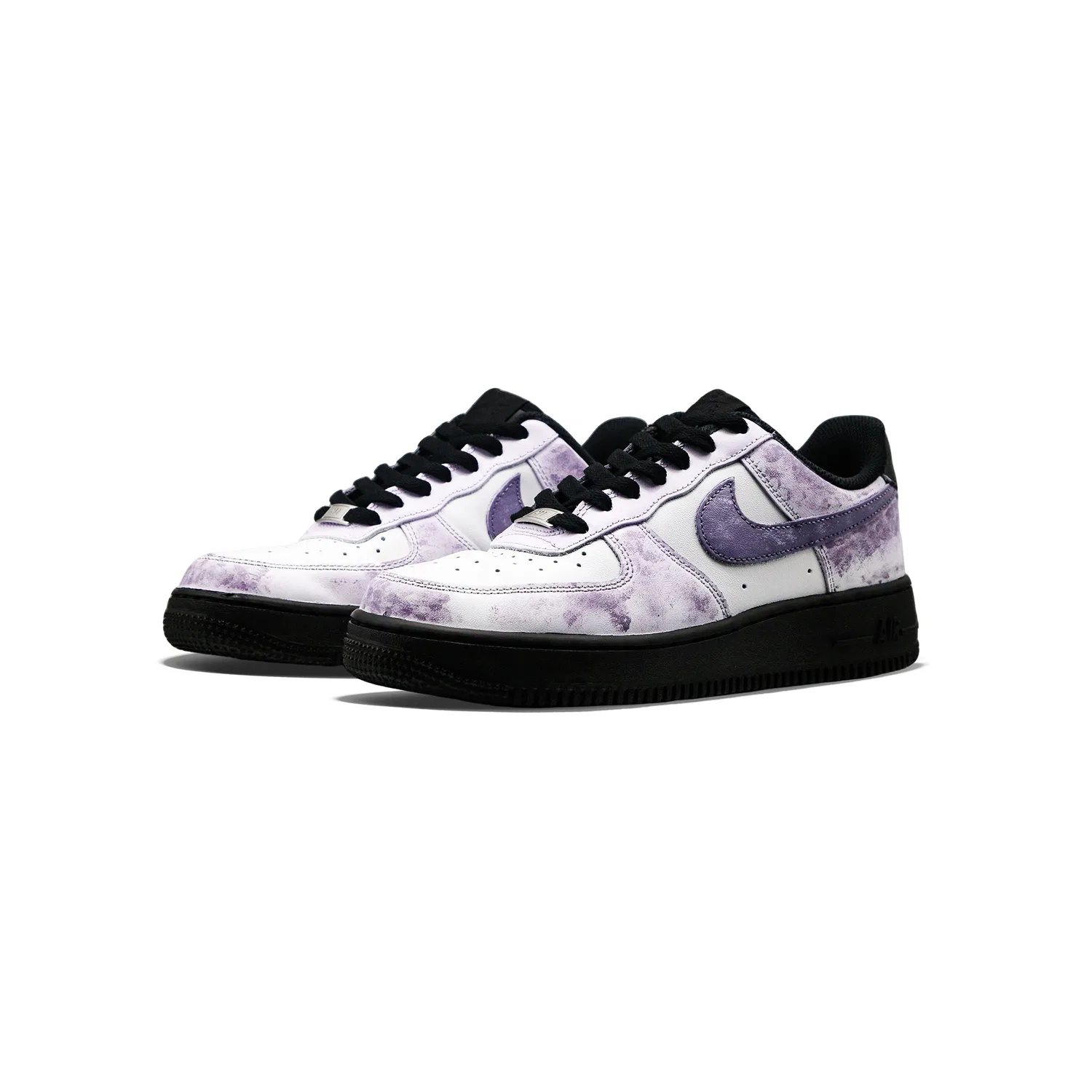 Кроссовки для скейтбординга детские Air Force 1 Purple Mist Black Reef из синтетической кожи и кожи, износостойкие, низкие Nike, Light Purple — фото 4