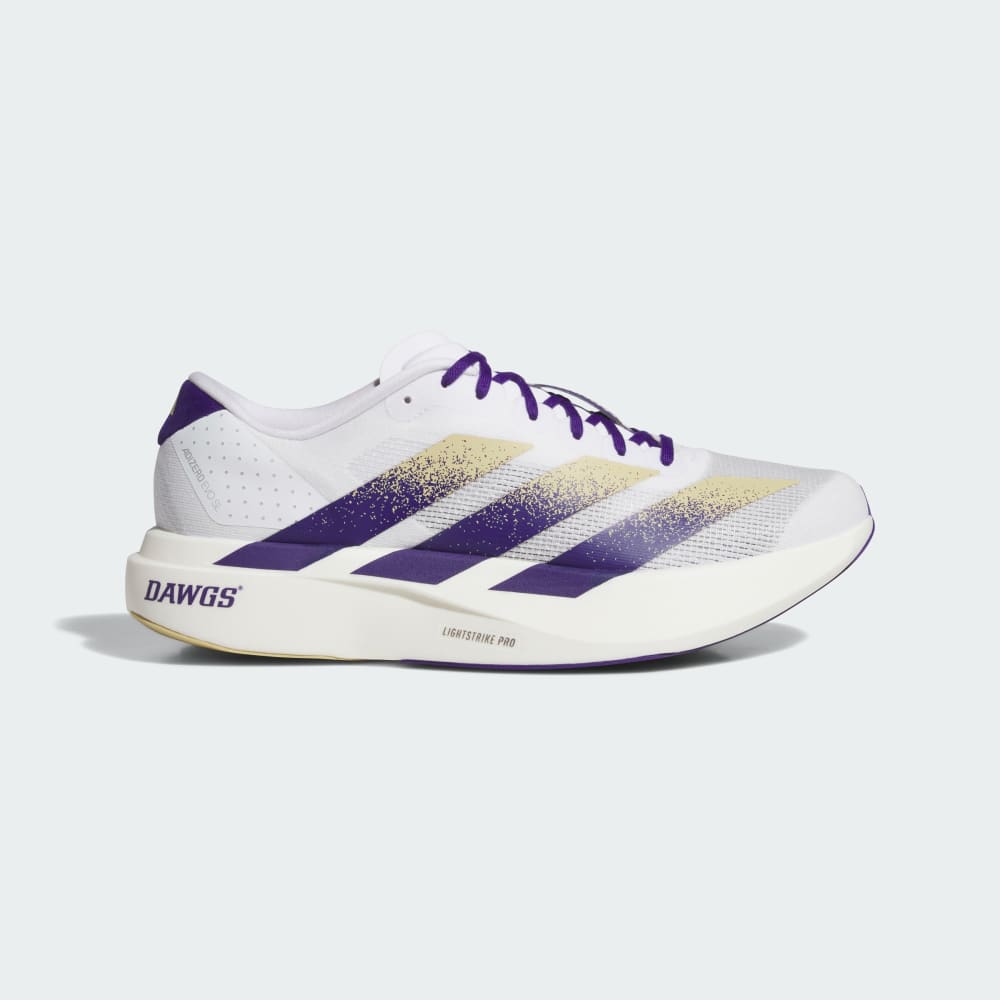 

Кроссовки Adidas Washington Huskies adizero Evo SL, цвет Cloud White/Team College Purple/Team Sand