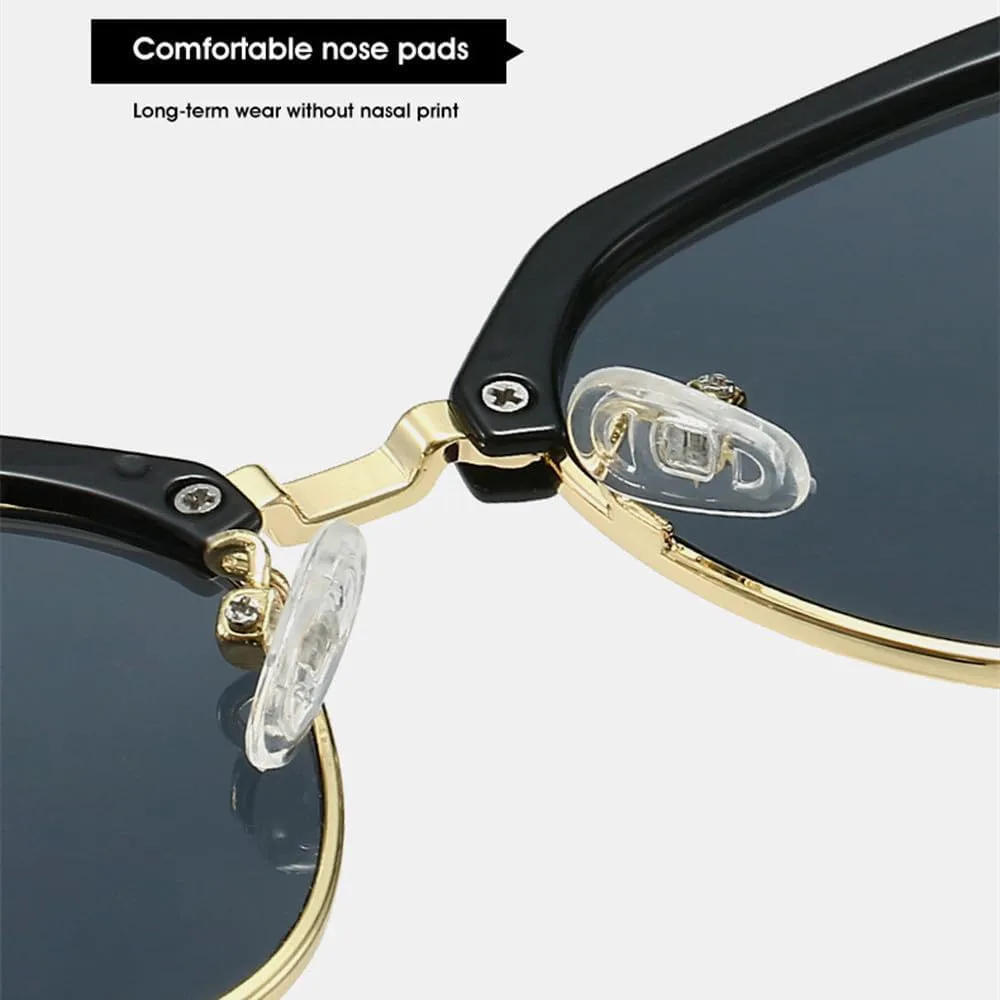 

Солнцезащитные очки LVTFCO в стиле ретро для мужчин, классические винтажные очки в полуоправе для женщин, большая оправа, подходят для любого типа лица, Blue