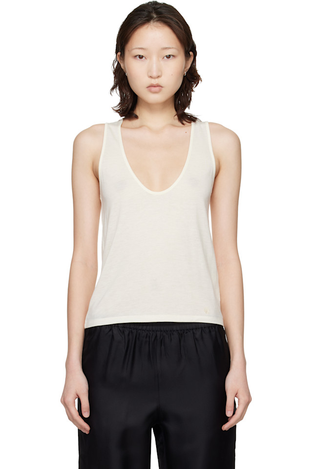 

Loulou De Saison Белая майка с U-образным вырезом Albia LDS