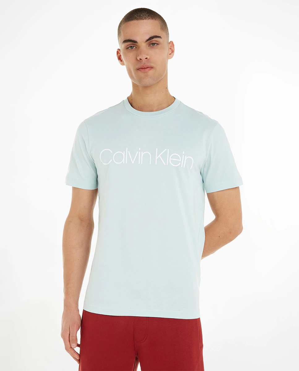 

Мужская футболка с логотипом Calvin Klein, светло-голубой