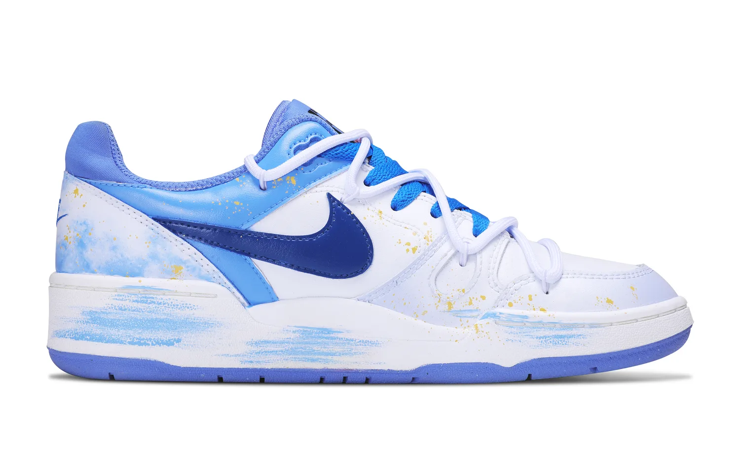 Nike Кроссовки для скейтбординга low top из синтетической и натуральной кожи бело-синие детские — фото 3