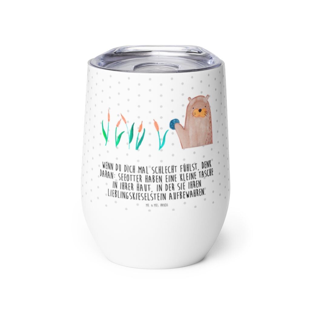 

Мистер и миссис Панда Винная чашка Otter Stone - Белый - Подарок, выдра, винная чашка в дороге, растения, бокалы для вина, чашка для глинтвейна, калан, винная чашка для путешествий, любопытный Mr. & Mrs. Panda