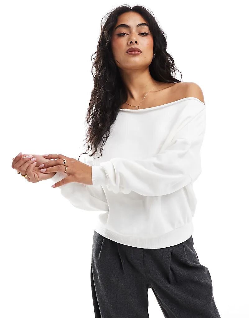 

Толстовка Cotton On Classic из флиса на одно плечо белого цвета Cotton:On