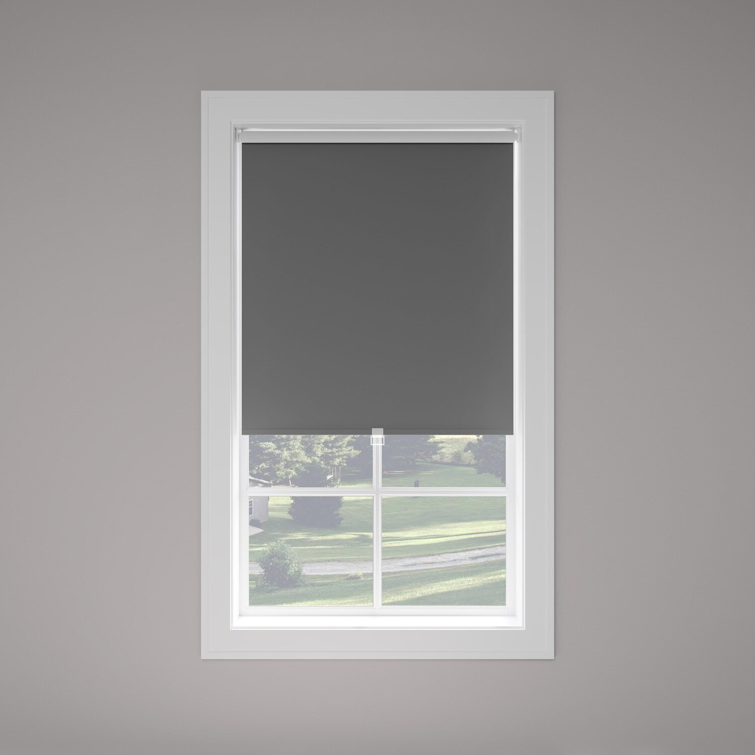 

Шторы рулонные Mairo Dark Grey черныйout, серый