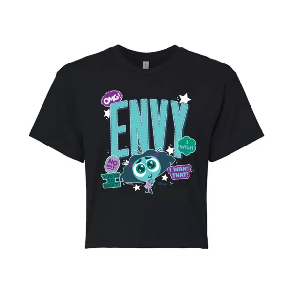 

Укороченная футболка с наклейками S Inside Out 2 Envy Juniors Disney / Pixar, черный