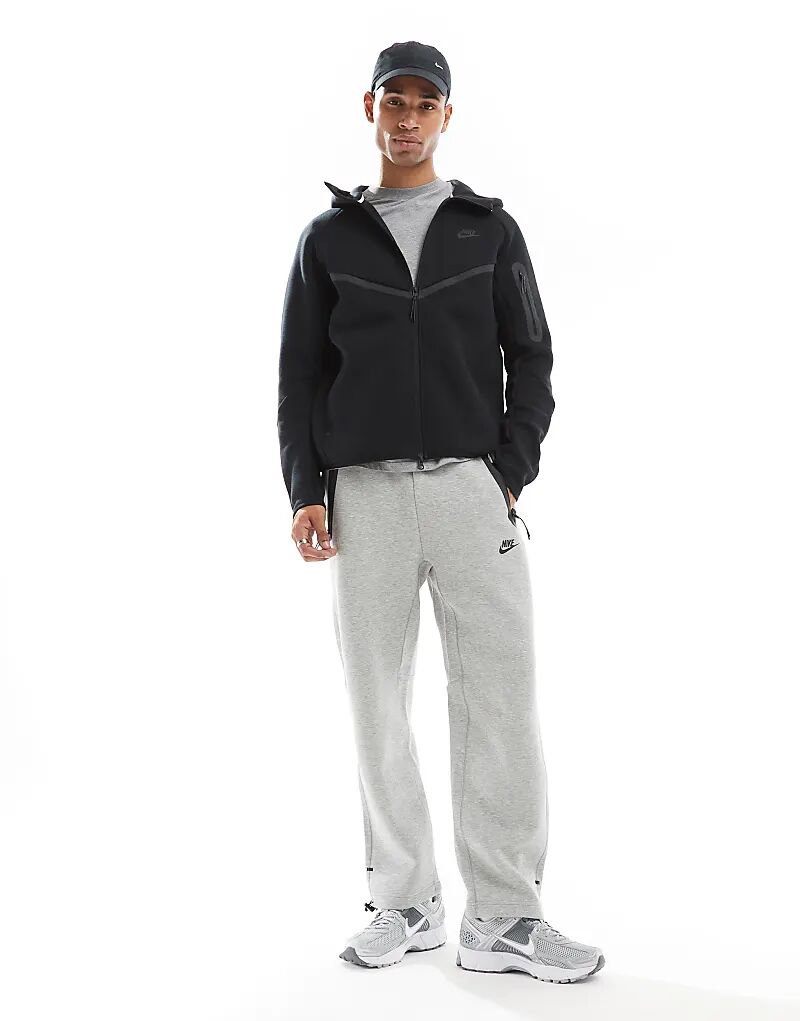 Толстовка с капюшоном Tech Fleece на молнии черного цвета Nike — фото 2