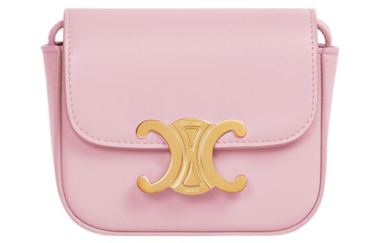 

CELINE Сумка через плечо Claude Bright Calfskin, мини кроссбоди женская светло-розовый красный
