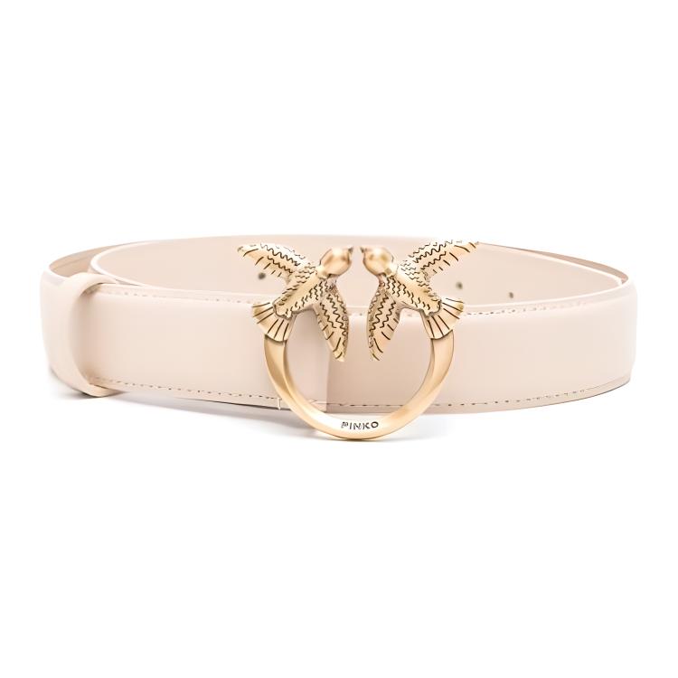 

Ремень с пряжкой Love Berry Logo Plaque PINKO, светло- бежевый