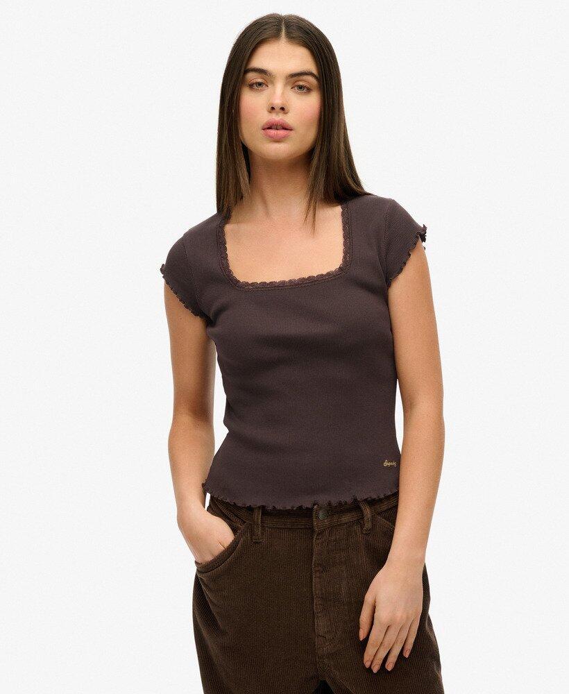 

SUPERDRY Футболка с короткими рукавами и квадратным вырезом