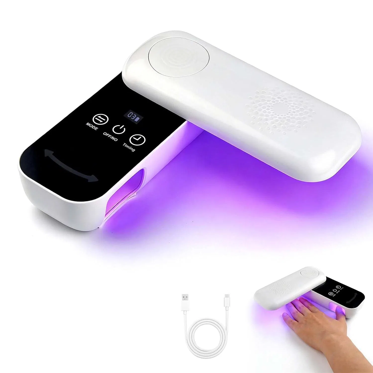 UV/LED-лампа для гель-лака с 4 таймерами и вращением на 240° Yomozem, 5