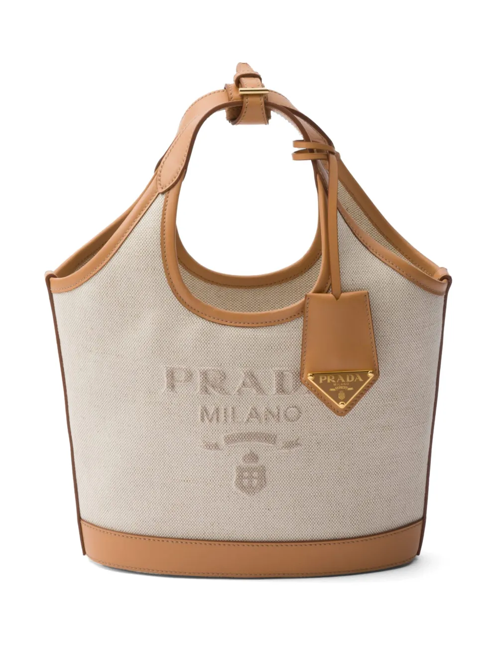 

Сумка-ведро с логотипом Prada, нейтральный