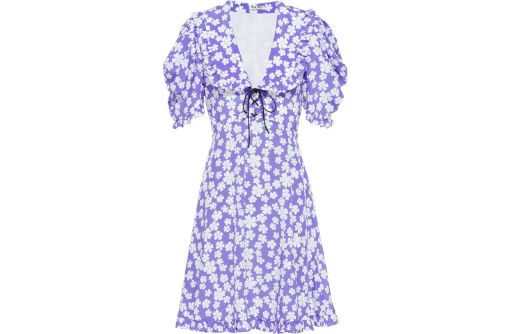 

Платье с короткими рукавами женское фиолетовое Miu Miu