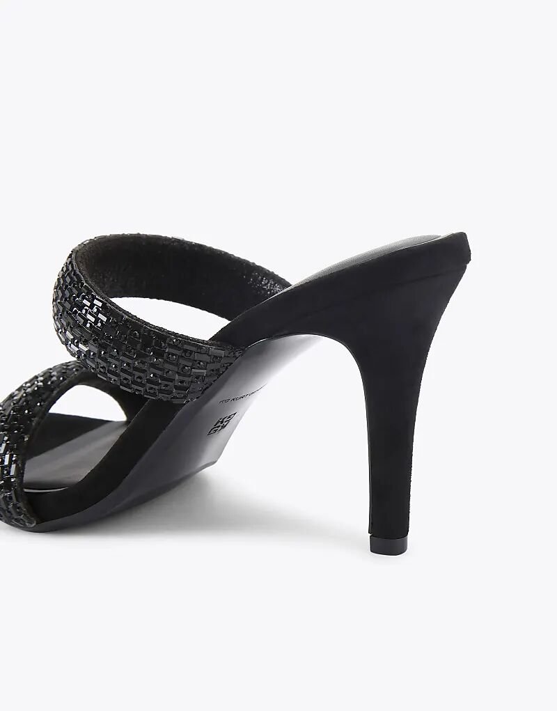 Босоножки KG Kurt Geiger Fleur на каблуке-мюле черного цвета — фото 4
