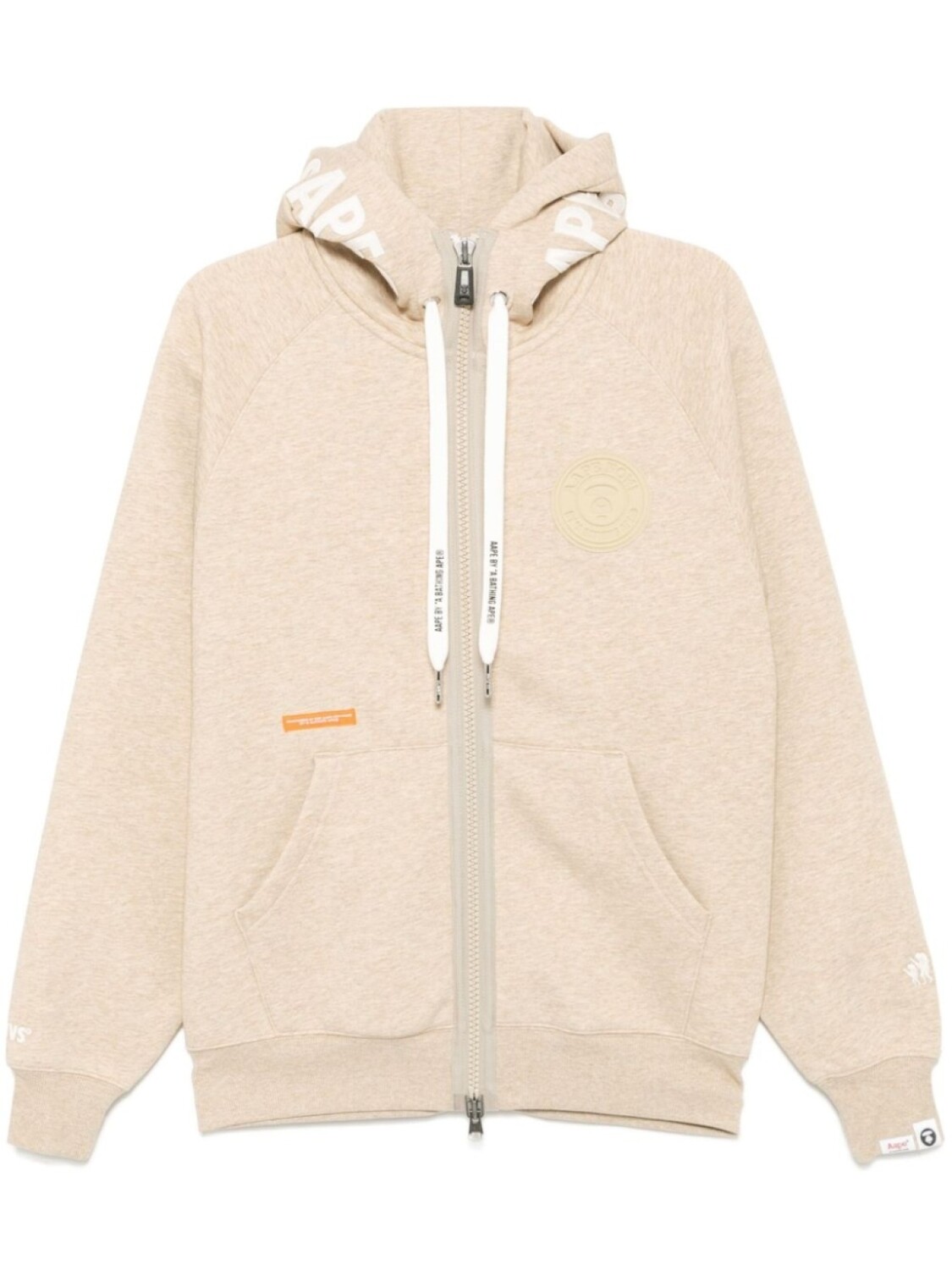 

Худи на молнии с логотипом AAPE BY *A BATHING APE, нейтральный цвет