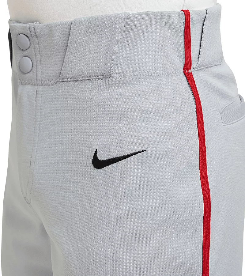 Мужские высокие бейсбольные брюки с 2 окантовками Nike Vapor Select, цвет Wolf Grey/University Red — фото 2