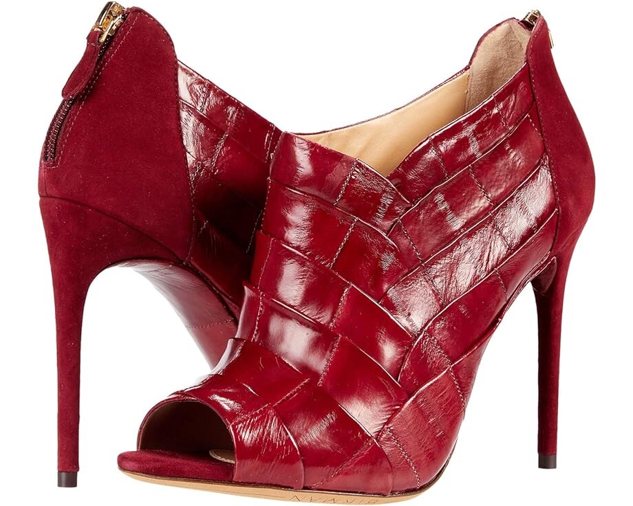 

Ботинки Alexandre Birman Peep-Toe Bootie, цвет Vino