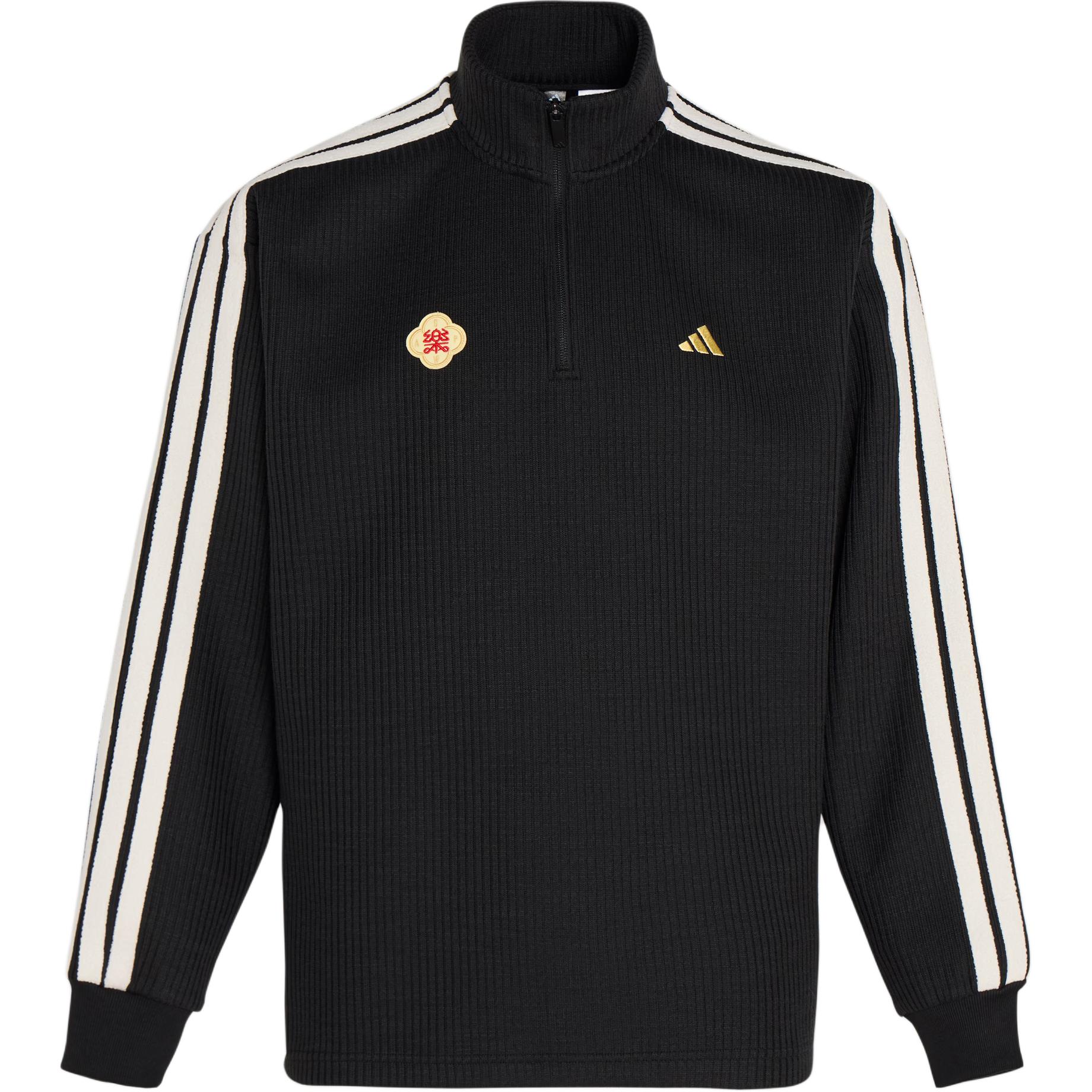 FW25 HALF ZIP CREW Вязаный свитер мужской Adidas, черный (includes 3 pairs of adidas socks) — фото 3