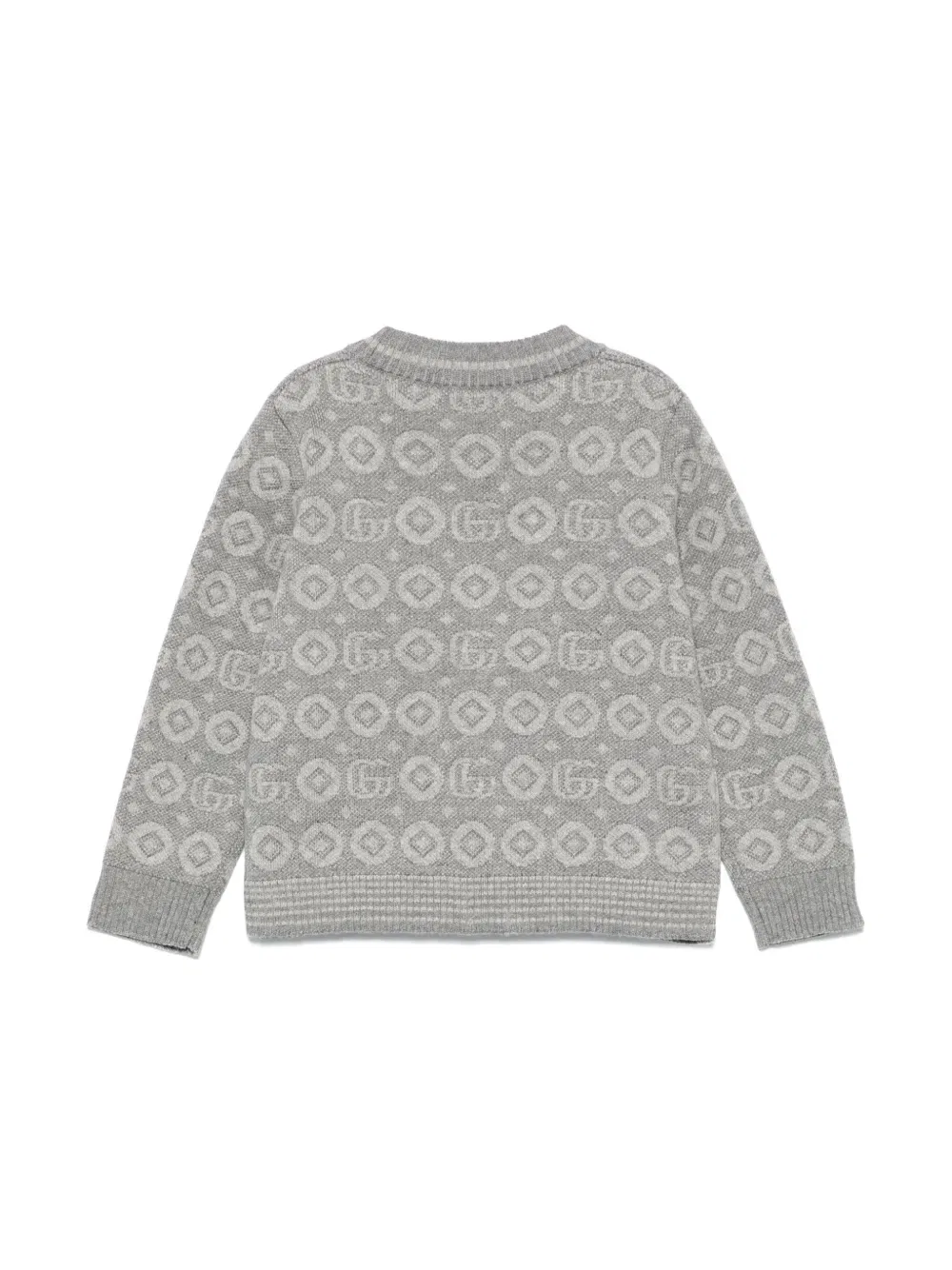 Хлопковый кардиган Double G Gucci Kids, серый — фото 2