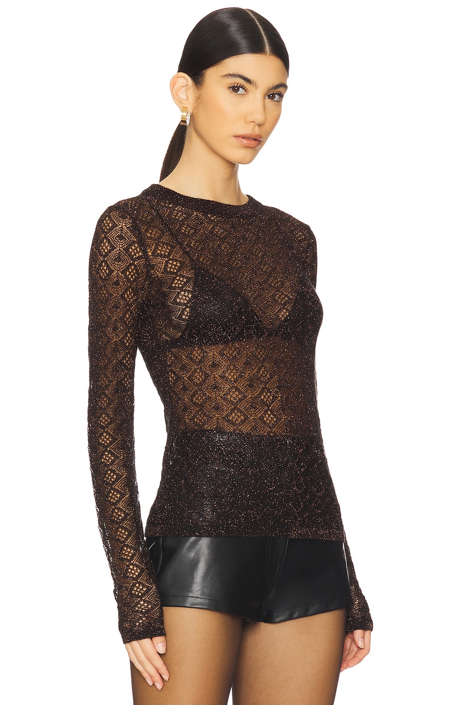 

Футболка с открытым круглым вырезом Autumn Cashmere, черный