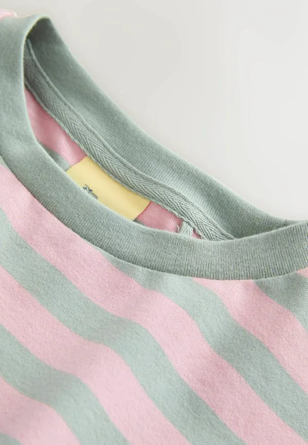 Футболка с длинными рукавами и графическим принтом, прямого кроя. Next, Pink Stripe Stitch — фото 4