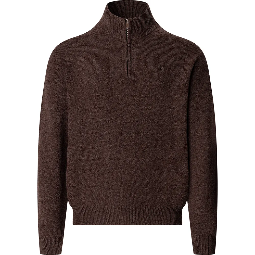 

Свитер Hackett Lambswool half zip, коричневый