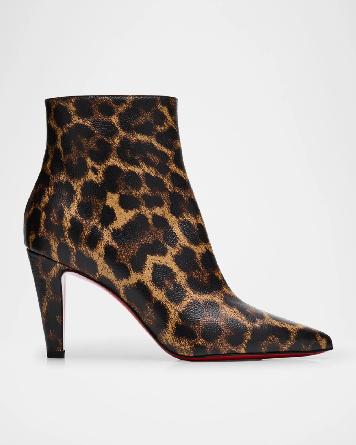 Кожаные ботильоны Vibella с леопардовым принтом на красной подошве Christian Louboutin, цвет Leopard Multi