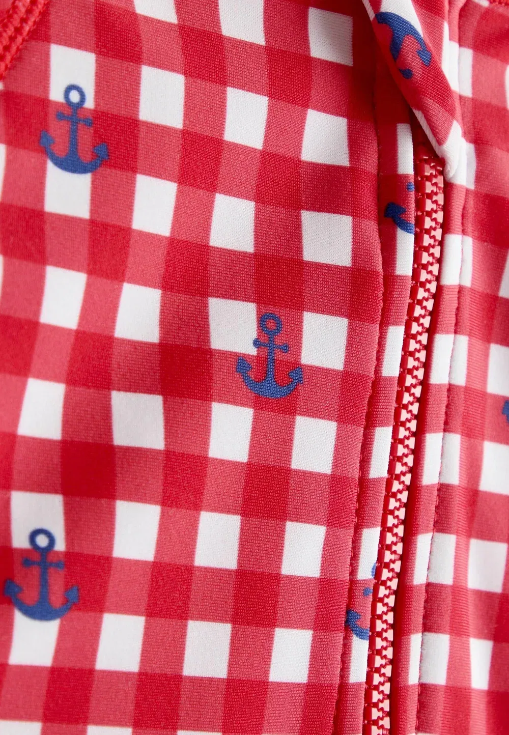 Купальник стандартного кроя с длинными рукавами Jojo Maman Bébé, Red Gingham Nautical — фото 3