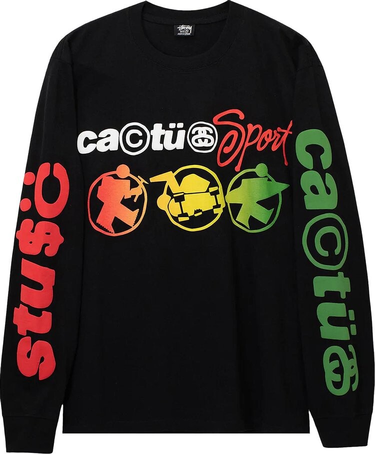 

Лонгслив Stussy x Cactus Plant Flea Market Sport Long-Sleeve Tee 'Black', черный
